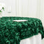 Satin 72"x72" Table Overlay Square Tablecloth Hunter Emerald Green - 3D Rosette Table Cover