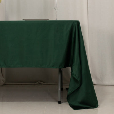 Lamour Satin 60"x126" Rectangle Tablecloth Hunter Emerald Green - Soft & Silk-Like Table Cover