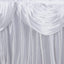 Satin 21ft Table Skirt White Pleated Double Drape Design - Soft & Graceful for Events