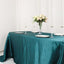 Satin Rectangular 90"x132" Tablecloth Peacock Teal - Seamless Table Cover