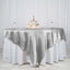 Satin 90"x90" Table Overlay Square Tablecloth Silver - Smooth Finish Table Topper