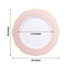 10-Pack Plastic 10" Round Dinner Plates in White with Blush Blossom Design & Gold Edging - Disposable Party Plates