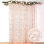 8ftx8ft Rose Gold Embroider Sequin Event Curtain Drapes, Sparkly Sheer Backdrop Event Panel With Embroidery Leaf