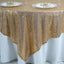 Sequin 90"x90" Table Overlay Square Tablecloth Gold - Sparkly Design for Stylish Celebrations