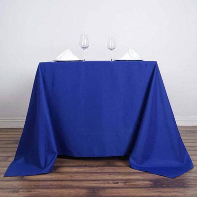 Polyester Square 90"x90" Tablecloth Royal Blue - Wrinkle-Resistant & Durable Table Cover