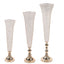 2-Pack Crystal Beaded Trumpet Vase Set Gold - Table Centerpiece for Grand Occasions 40"