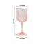 6-Pack Plastic Cocktail Goblets Transparent Blush Crystal Cut - Shatterproof Drinkware 8oz