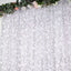 8ftx8ft Silver Embroider Sequin Event Curtain Drapes, Sparkly Sheer Backdrop Event Panel With Embroidery Leaf