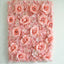 11 Sq ft. Blush and Cream 3D Silk Rose and Hydrangea Flower Wall Mat Backdrop - 4 Artificial Panels