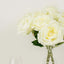 2 Bushes 17" Ivory Premium Silk Jumbo Rose Flower Bouquet, High Quality Artificial Wedding Floral Arrangements