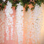 42" Silk Hanging Wisteria Flower Garland Vines in White, Elaborated 5 Full Strands in 1 Bush