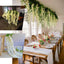 5 Pack 44" Silk Hanging Wisteria Flower Garland Vines in White, 3 Strands in 1 Bush