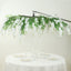 55" White Artificial Silk Wisteria Vine Round Hanging Canopy, Draping Garland Flower Chandelier With Interchangeable Branches
