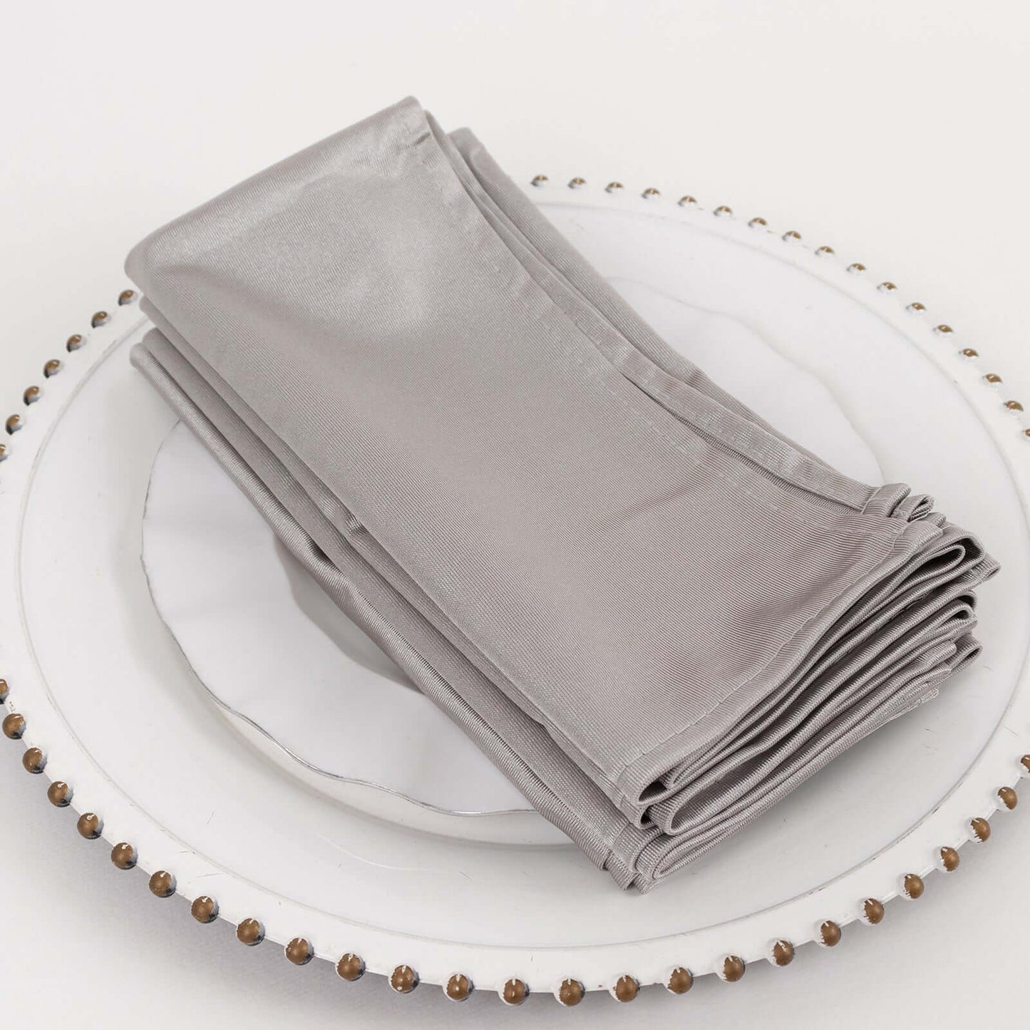5 Pack Scuba 20"x20" Napkins Shimmer Silver - Dazzling Cloth Napkins