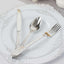 24 Pcs Plastic Silverware Set in Baroque Style Metallic Silver - Heavy Duty Disposable Knife, Fork, and Spoon Set