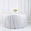 Sequin 17ft Table Skirt Silver - Pleated Satin With Top Velcro Strip