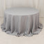 Premium Polyester 132" Round Tablecloth Silver - Seamless 220GSM Wrinkle-Resistant Table Cover