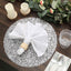 10-Pack Table Placemats Sequin Design Metallic Silver Round - Mesh Disposable Dust-Free Dining Mats 13"