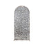 6ft Sparkly Silver Big Payette Sequin Fitted Wedding Arch Cover for Round Top Chiara Backdrop Stand