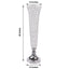2-Pack Crystal Beaded Trumpet Vase Silver - Exquisite Floral Display Centerpiece Stand Set for Banquets & Receptions 28" Tall