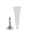 2-Pack Crystal Beaded Trumpet Vase Set Silver - Table Centerpiece for Grand Occasions 40"