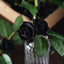 24 Roses 2" Black Artificial Foam Flowers With Stem Wire and Leaves