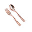 24-Pack Plastic Mini Dessert Spoons Rose Gold - Heavy Duty Disposable Silverware 4"