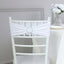 5 Pack Stretch Spandex Chair Sashes White - Classy Reusable Chair Bands with Silver Diamond Ring Slide Buckle 5"x14"