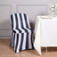 Stretch Spandex Chair Cover Black/White for Folding Chairs - 2" Striped Wrinkle Resistant Classy 160GSM Fitted Slipcover With Foot Pockets