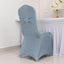 Spandex Chair Cover with Silver Rhinestone Buckled Sash Band Dusty Blue - Stretch Fitted Slipcover