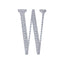 Decorative Rhinestone Alphabet "W" Letter Stickers, Glitter Adhesive Craft Letters Silver DIY Sparkle Embellishments 8"