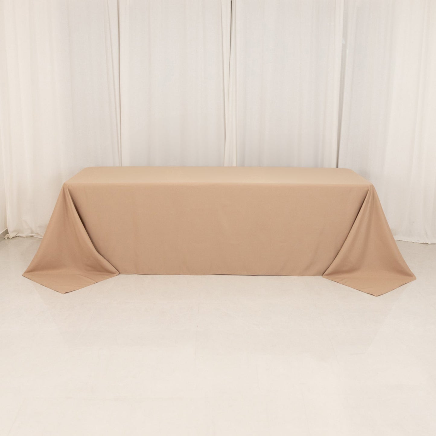 Premium Polyester 90"x156" Rectangle Tablecloth Nude - Seamless 220GSM Stain-Resistant Table Cover