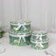 Set of 4 Cardstock Round Nesting Gift Boxes Greenery Theme Design - Decorative Heavy Duty Stackable Keepsake Boxes With Lids for Presents Storage & Pedestal Stand 5",7",8",9"