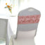 5 Pack Satin Spandex Chair Sashes Dusty Rose - Rosette Design Stretch Chair Bands 6"x14"