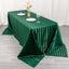 Satin Striped 90"x132" Rectangular Tablecloth Hunter Emerald Green - Seamless Silky Smooth Table Cover