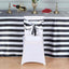 5 Pack Satin 6"x108" Chair Sashes Black/White Stripes - Sophisticated Decor for Weddings & Gatherings