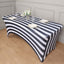 Stretch Spandex 8ft Rectangle Tablecloth Black/White Vertical Stripes - Durable Form-Fitting Tablecloth for Events & Presentations