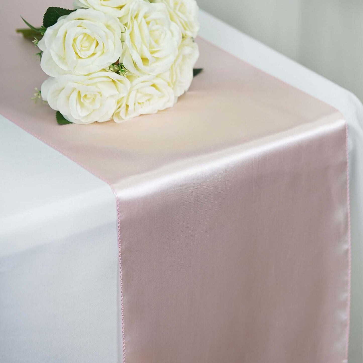 Satin 12"x108" Table Runner Blush - Stylish Table Linen