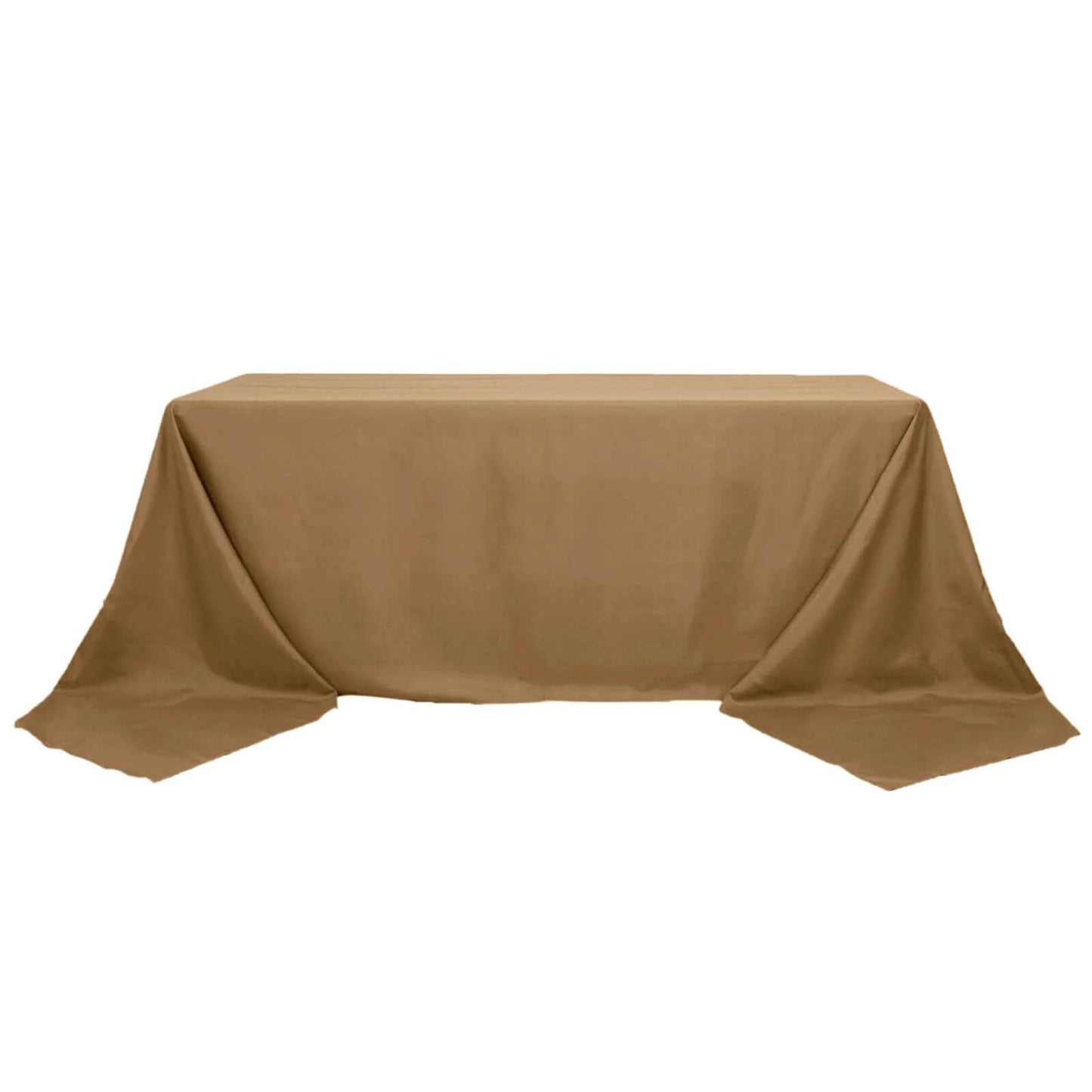 Polyester 90"x156" Rectangle Tablecloth Taupe - Seamless Wrinkle-Resistant Table Cover