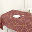Polyester 60"x102" Rectangle Tablecloth Cinnamon Rose with Gold Foil Geometric Pattern - Wrinkle-Resistant & Durable Table Cover