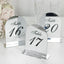 Silver Mirror Arch Acrylic Table Numbers (11-20) - 6"x7" Wedding Reception Signs with Black Print & Stands
