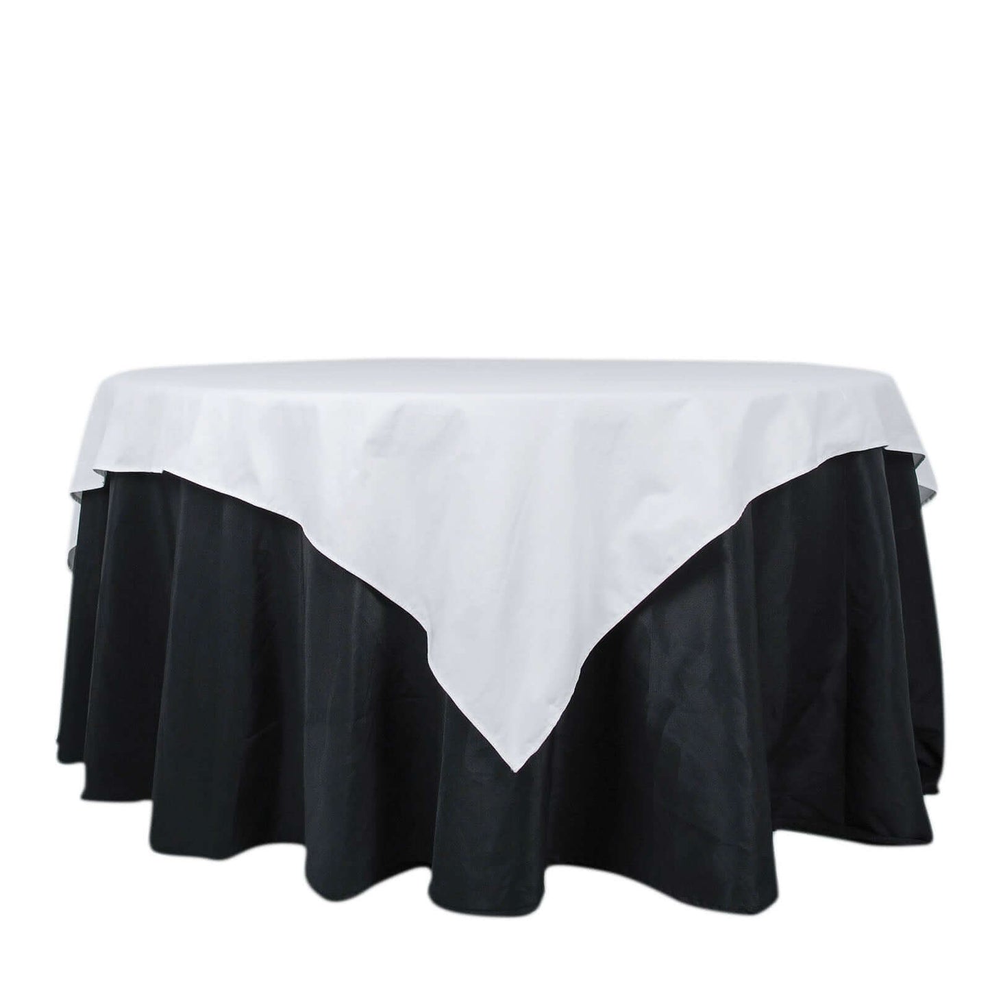 100% Cotton 70"x70" Table Overlay Square Tablecloth White Linen - Sophisticated, Soft & Breathable Fabric Table Cover