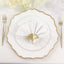 6-Pack Acrylic Round Charger Plates 13" in White with Gold Scalloped Rim, Decorative Dinner Party Plastic Charger Tableware