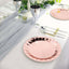 25-Pack Paper 9" Round Dinner Plates in Metallic Rose Gold with Geometric Prism Rim - Disposable 400GSM Party Plates