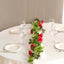2 Pack 7ft Red Ivory Artificial Silk Flower Garland Mini Rose Vines with 26 Flower Heads