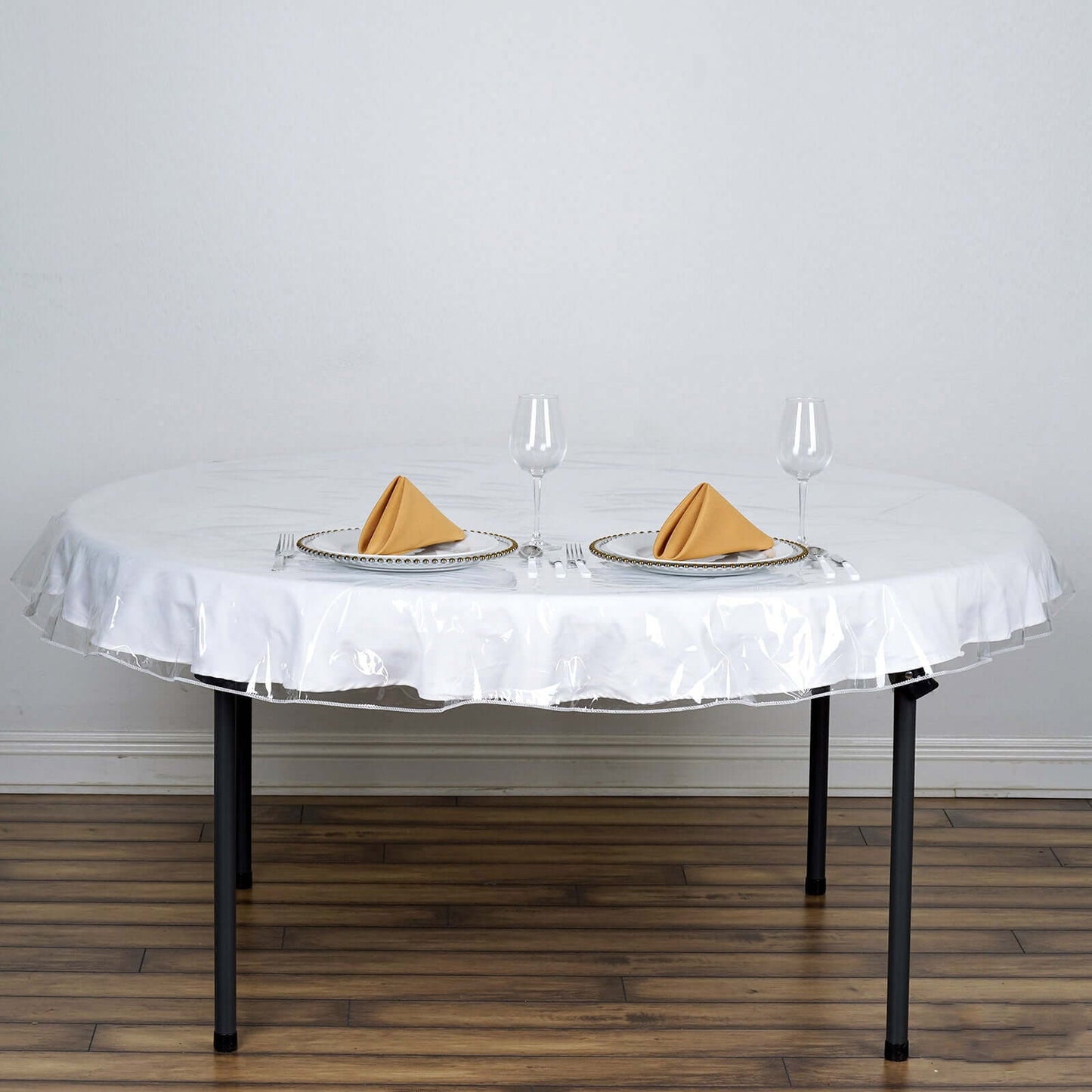 Vinyl Tablecloth Clear Eco-Friendly Round - Reliable PVC Tablecloth 70" 10 Mil Thick