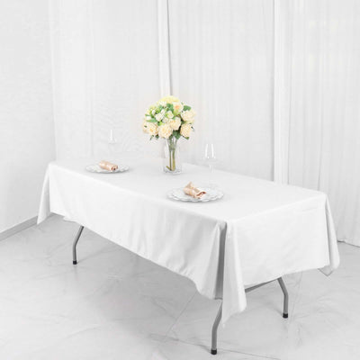 Polyester 54"x96" Rectangle Tablecloth White - Wrinkle-Resistant & Easy-to-Care Table Cover for Weddings & Events