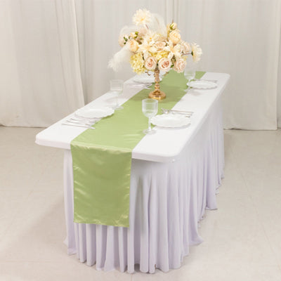 Lamour Satin 12"x108" Table Runner Sage Green - Smooth & Lustrous Finish