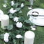 6ft 20 White Artificial Silk Roses Flower Garland, Hanging Vine