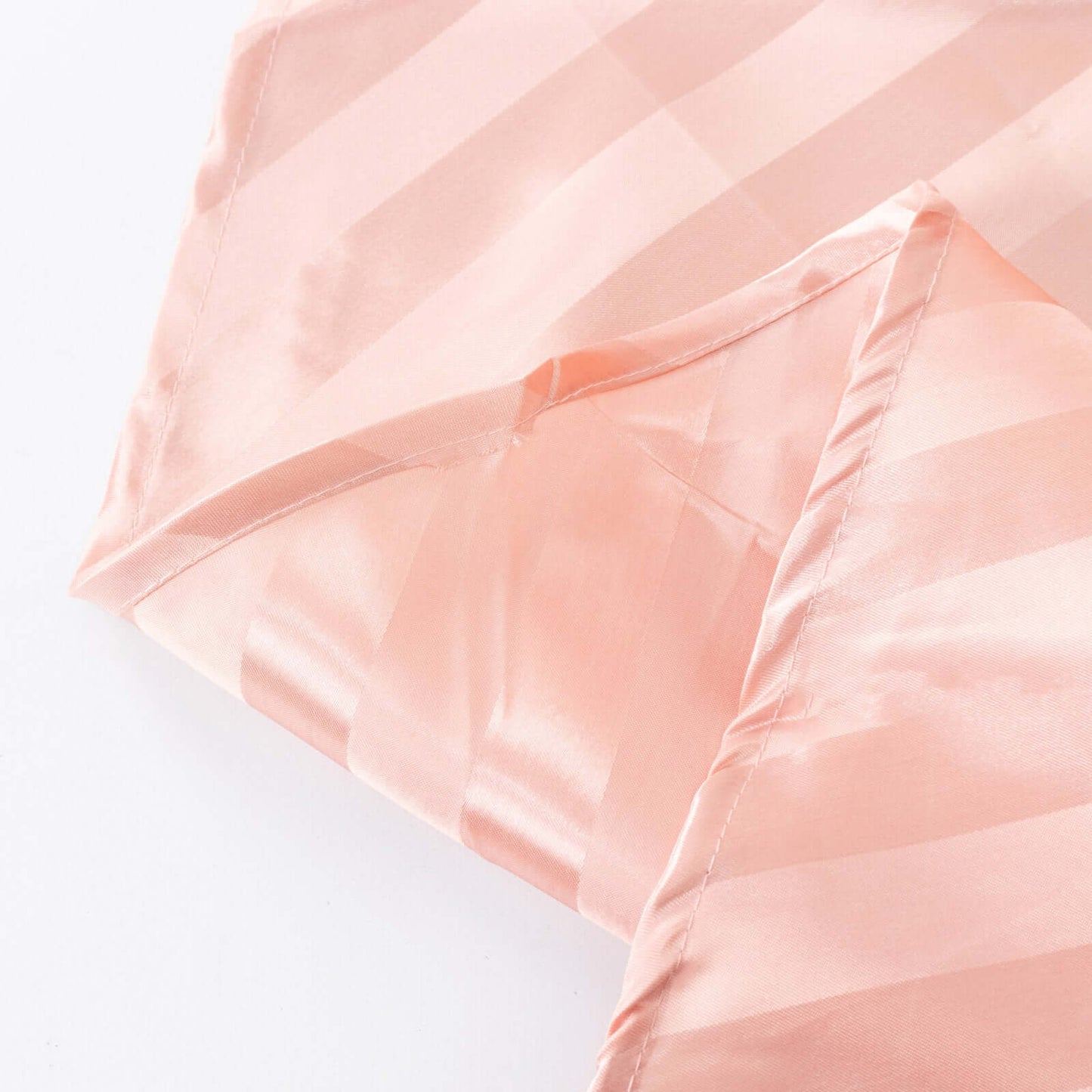 Satin Striped 90"x132" Rectangular Tablecloth Dusty Rose - Seamless Silky Smooth Table Cover